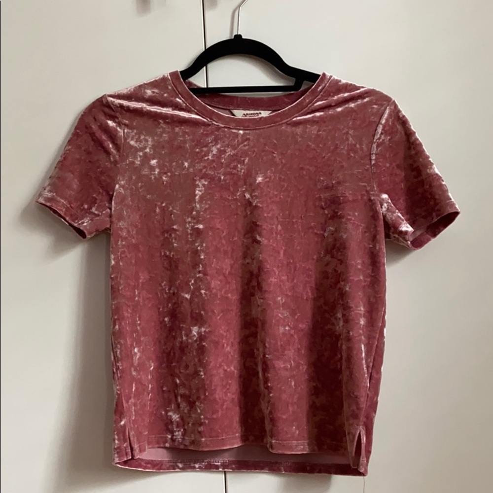 crushed velvet cropped T